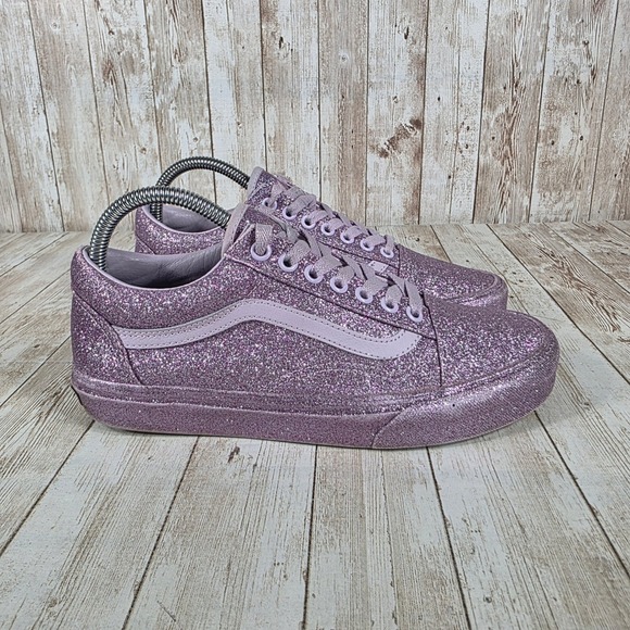 Vans Old Skool Glitter Sneakers Sparkly‎ Lavender Purple Women's Size 8 - Picture 1 of 8